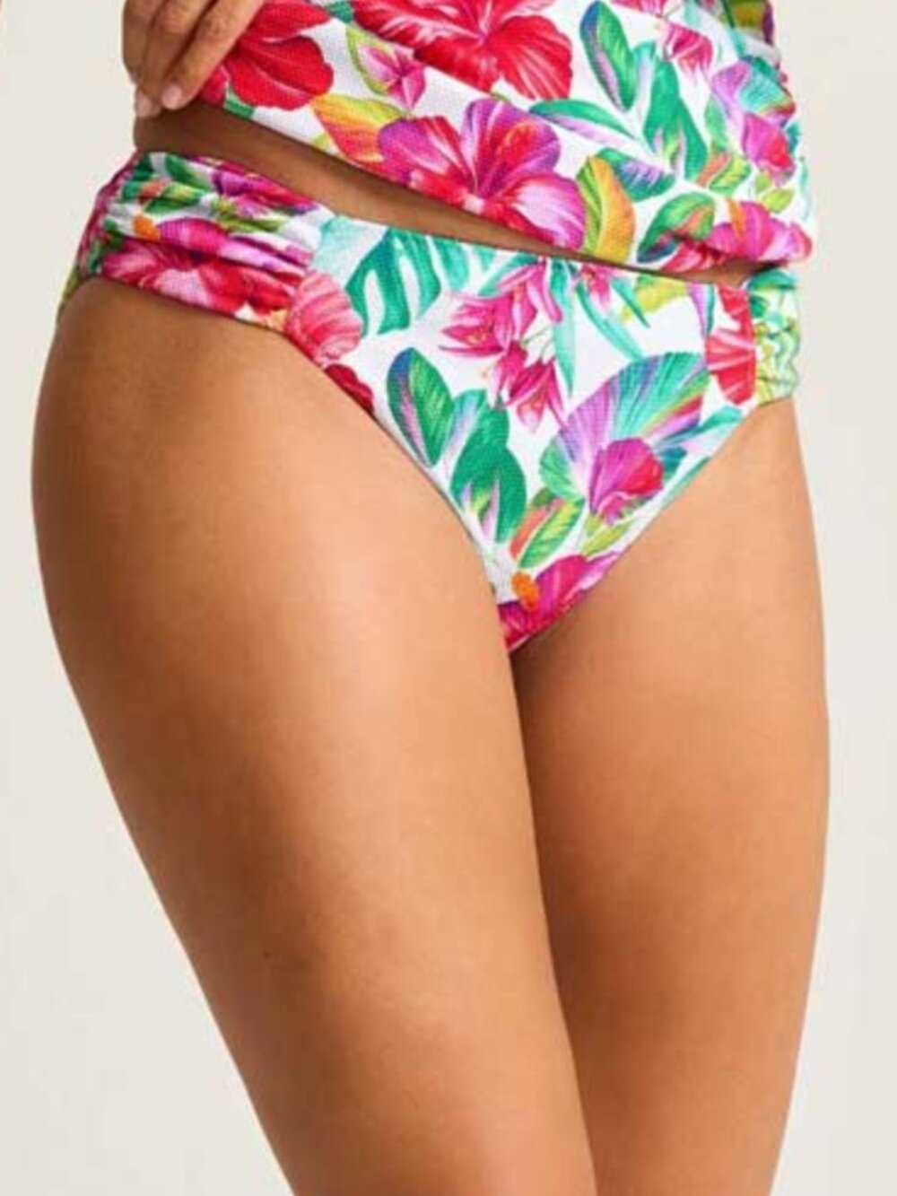 Tommy Bahama Island Cays Fiesta Reversible Shirred Hipster Bikini Bottoms – Size